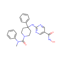 CN(C(=O)N1CCC(Nc2ncc(C(=O)NO)cn2)(c2ccccc2)CC1)c1ccccc1 ZINC001772645054