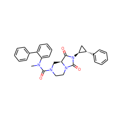 CN(C(=O)N1CCN2C(=O)N([C@H]3C[C@@H]3c3ccccc3)C(=O)[C@@H]2C1)c1ccccc1-c1ccccc1 ZINC000072175603