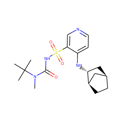 CN(C(=O)NS(=O)(=O)c1cnccc1N[C@@H]1C[C@H]2CC[C@@H]1C2)C(C)(C)C ZINC000071319324