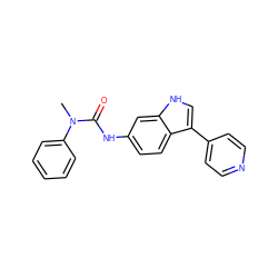 CN(C(=O)Nc1ccc2c(-c3ccncc3)c[nH]c2c1)c1ccccc1 ZINC000036338547