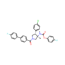 CN(C(=O)Oc1ccc(F)cc1)[C@@]1(C)CN(C(=O)c2ccc(-c3ccc(F)cc3)cc2)C[C@@H]1c1ccc(Cl)cc1 ZINC000169698933