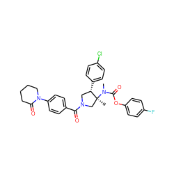 CN(C(=O)Oc1ccc(F)cc1)[C@@]1(C)CN(C(=O)c2ccc(N3CCCCC3=O)cc2)C[C@@H]1c1ccc(Cl)cc1 ZINC000169698937