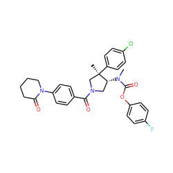 CN(C(=O)Oc1ccc(F)cc1)[C@@H]1CN(C(=O)c2ccc(N3CCCCC3=O)cc2)C[C@@]1(C)c1ccc(Cl)cc1 ZINC000169698952