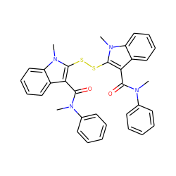 CN(C(=O)c1c(SSc2c(C(=O)N(C)c3ccccc3)c3ccccc3n2C)n(C)c2ccccc12)c1ccccc1 ZINC000027724300