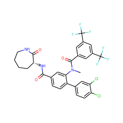 CN(C(=O)c1cc(C(F)(F)F)cc(C(F)(F)F)c1)c1cc(C(=O)N[C@@H]2CCCCNC2=O)ccc1-c1ccc(Cl)c(Cl)c1 ZINC000026170319