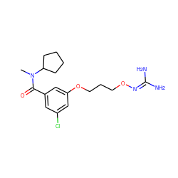 CN(C(=O)c1cc(Cl)cc(OCCCON=C(N)N)c1)C1CCCC1 ZINC000027206931