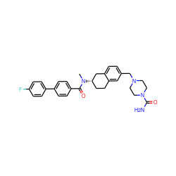 CN(C(=O)c1ccc(-c2ccc(F)cc2)cc1)[C@H]1CCc2cc(CN3CCN(C(N)=O)CC3)ccc2C1 ZINC000038149876