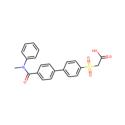 CN(C(=O)c1ccc(-c2ccc(S(=O)(=O)CC(=O)O)cc2)cc1)c1ccccc1 ZINC000003600345