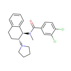 CN(C(=O)c1ccc(Cl)c(Cl)c1)[C@@H]1c2ccccc2CC[C@H]1N1CCCC1 ZINC000029548271