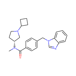 CN(C(=O)c1ccc(Cn2cnc3ccccc32)cc1)[C@@H]1CCN(C2CCC2)C1 ZINC000072124293