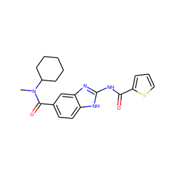 CN(C(=O)c1ccc2[nH]c(NC(=O)c3cccs3)nc2c1)C1CCCCC1 ZINC000028822775