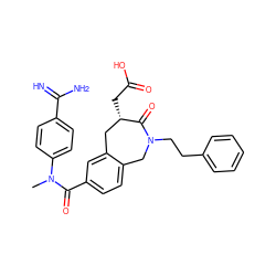 CN(C(=O)c1ccc2c(c1)C[C@H](CC(=O)O)C(=O)N(CCc1ccccc1)C2)c1ccc(C(=N)N)cc1 ZINC000013782909