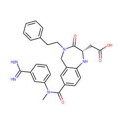 CN(C(=O)c1ccc2c(c1)CN(CCc1ccccc1)C(=O)[C@H](CC(=O)O)N2)c1cccc(C(=N)N)c1 ZINC000027551559