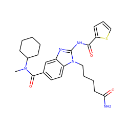 CN(C(=O)c1ccc2c(c1)nc(NC(=O)c1cccs1)n2CCCCC(N)=O)C1CCCCC1 ZINC000028822773