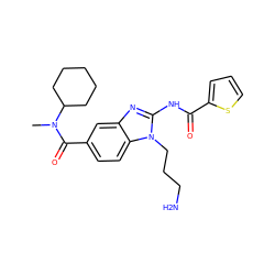 CN(C(=O)c1ccc2c(c1)nc(NC(=O)c1cccs1)n2CCCN)C1CCCCC1 ZINC000028822782