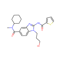 CN(C(=O)c1ccc2c(c1)nc(NC(=O)c1cccs1)n2CCCO)C1CCCCC1 ZINC000028822781