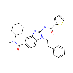 CN(C(=O)c1ccc2c(c1)nc(NC(=O)c1cccs1)n2CCc1ccccc1)C1CCCCC1 ZINC000028822779