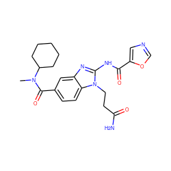 CN(C(=O)c1ccc2c(c1)nc(NC(=O)c1cnco1)n2CCC(N)=O)C1CCCCC1 ZINC000028822751