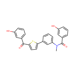 CN(C(=O)c1cccc(O)c1)c1cccc(-c2ccc(C(=O)c3cccc(O)c3)s2)c1 ZINC000473153116