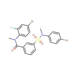 CN(C(=O)c1cccc(S(=O)(=O)N(C)c2ccc(Br)cc2)c1)c1ccc(Br)cc1F ZINC000169311752