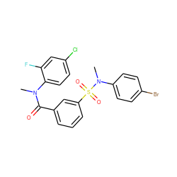 CN(C(=O)c1cccc(S(=O)(=O)N(C)c2ccc(Br)cc2)c1)c1ccc(Cl)cc1F ZINC000169311751