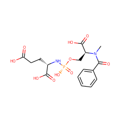 CN(C(=O)c1ccccc1)[C@@H](CO[P@](=O)(O)N[C@@H](CCC(=O)O)C(=O)O)C(=O)O ZINC000028876137