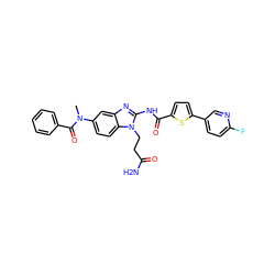 CN(C(=O)c1ccccc1)c1ccc2c(c1)nc(NC(=O)c1ccc(-c3ccc(F)nc3)s1)n2CCC(N)=O ZINC000044430595