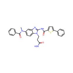 CN(C(=O)c1ccccc1)c1ccc2c(c1)nc(NC(=O)c1ccc(-c3ccccc3)s1)n2CCC(N)=O ZINC000040934133