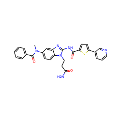 CN(C(=O)c1ccccc1)c1ccc2c(c1)nc(NC(=O)c1ccc(-c3cccnc3)s1)n2CCC(N)=O ZINC000049867513