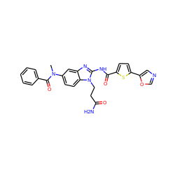 CN(C(=O)c1ccccc1)c1ccc2c(c1)nc(NC(=O)c1ccc(-c3cnco3)s1)n2CCC(N)=O ZINC000040936403