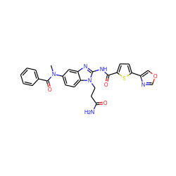 CN(C(=O)c1ccccc1)c1ccc2c(c1)nc(NC(=O)c1ccc(-c3cocn3)s1)n2CCC(N)=O ZINC000040935526