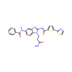 CN(C(=O)c1ccccc1)c1ccc2c(c1)nc(NC(=O)c1ccc(-c3nccs3)s1)n2CCC(N)=O ZINC000049867756