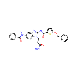 CN(C(=O)c1ccccc1)c1ccc2c(c1)nc(NC(=O)c1ccc(OCc3ccccc3)s1)n2CCC(N)=O ZINC000049867314