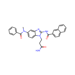 CN(C(=O)c1ccccc1)c1ccc2c(c1)nc(NC(=O)c1ccc3ccccc3c1)n2CCC(N)=O ZINC000040934783