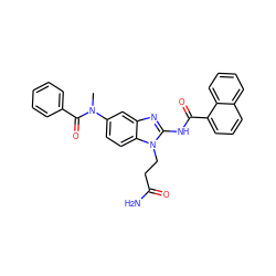 CN(C(=O)c1ccccc1)c1ccc2c(c1)nc(NC(=O)c1cccc3ccccc13)n2CCC(N)=O ZINC000040934781