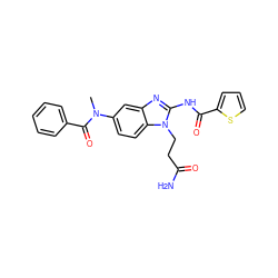 CN(C(=O)c1ccccc1)c1ccc2c(c1)nc(NC(=O)c1cccs1)n2CCC(N)=O ZINC000040848498