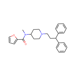 CN(C(=O)c1ccco1)C1CCN(CCC(c2ccccc2)c2ccccc2)CC1 ZINC000028338687