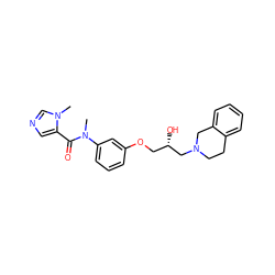 CN(C(=O)c1cncn1C)c1cccc(OC[C@H](O)CN2CCc3ccccc3C2)c1 ZINC000220892751