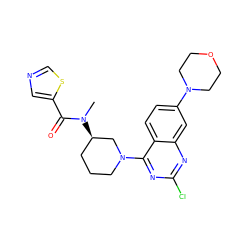 CN(C(=O)c1cncs1)[C@@H]1CCCN(c2nc(Cl)nc3cc(N4CCOCC4)ccc23)C1 ZINC000146707319