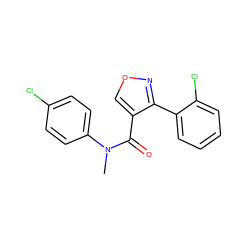 CN(C(=O)c1conc1-c1ccccc1Cl)c1ccc(Cl)cc1 ZINC000045335860