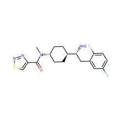 CN(C(=O)c1csnn1)[C@H]1CC[C@H]([C@H](N)Cc2cc(F)ccc2F)CC1 ZINC000254051134