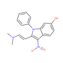 CN(C)/C=C/c1c([N+](=O)[O-])c2ccc(O)cc2n1-c1ccccc1 ZINC000049580307