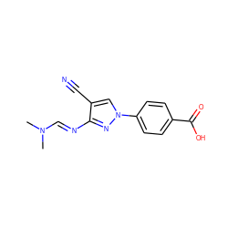 CN(C)/C=N/c1nn(-c2ccc(C(=O)O)cc2)cc1C#N ZINC000200822290