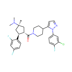 CN(C)[C@@]1(C)C[C@H](C(=O)N2CCC(c3ccnn3-c3ccc(F)c(Cl)c3)CC2)[C@@H](c2ccc(F)cc2F)C1 ZINC000084653647