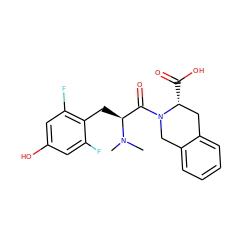 CN(C)[C@@H](Cc1c(F)cc(O)cc1F)C(=O)N1Cc2ccccc2C[C@H]1C(=O)O ZINC000058541310