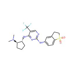 CN(C)[C@@H]1CCC[C@H]1Nc1nc(Nc2ccc3c(c2)CCS3(=O)=O)ncc1C(F)(F)F ZINC000040899770