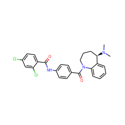 CN(C)[C@@H]1CCCN(C(=O)c2ccc(NC(=O)c3ccc(Cl)cc3Cl)cc2)c2ccccc21 ZINC000013758037