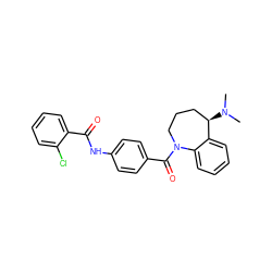 CN(C)[C@@H]1CCCN(C(=O)c2ccc(NC(=O)c3ccccc3Cl)cc2)c2ccccc21 ZINC000013757970