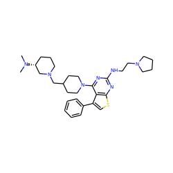 CN(C)[C@@H]1CCCN(CC2CCN(c3nc(NCCN4CCCC4)nc4scc(-c5ccccc5)c34)CC2)C1 ZINC000146442215