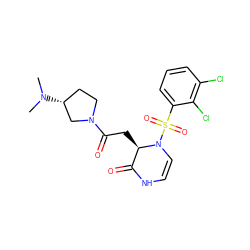 CN(C)[C@@H]1CCN(C(=O)C[C@@H]2C(=O)NC=CN2S(=O)(=O)c2cccc(Cl)c2Cl)C1 ZINC000073221774